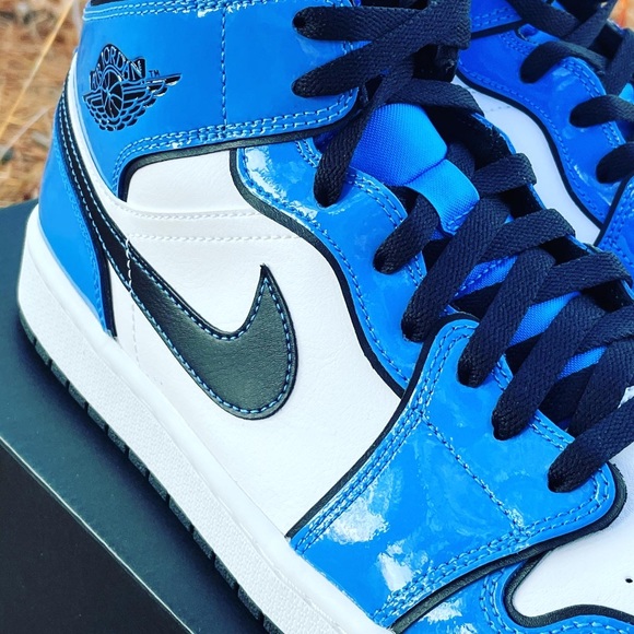 JORDAN 1 MID SIGNAL BLUE - Picture 7 of 7